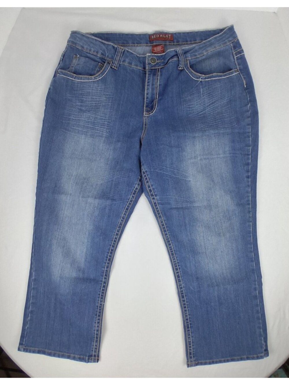 Red Rivet Womens Plus Size 20W Denim Capri Jeans Embellished Pockets